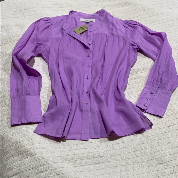 LOFT Women's lilac Button-Up Top, SP, NWT - Picture 12 of 12